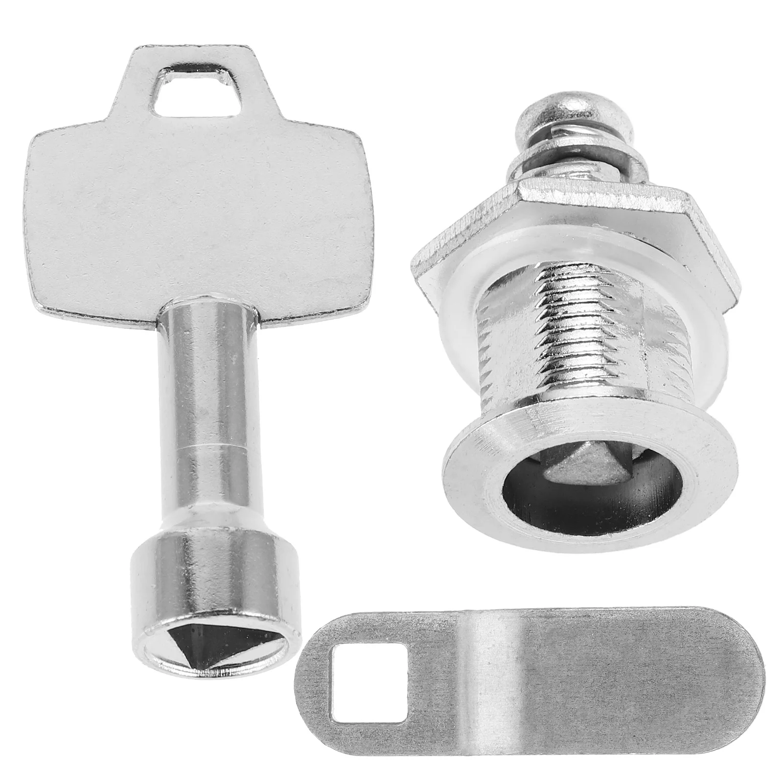 

1 set Trash Can Lock Key Iron Sturdy Long Term Safety Garbage Bin Lid Prevent Unauthorized Protect Privacy Waste Bin Triangle