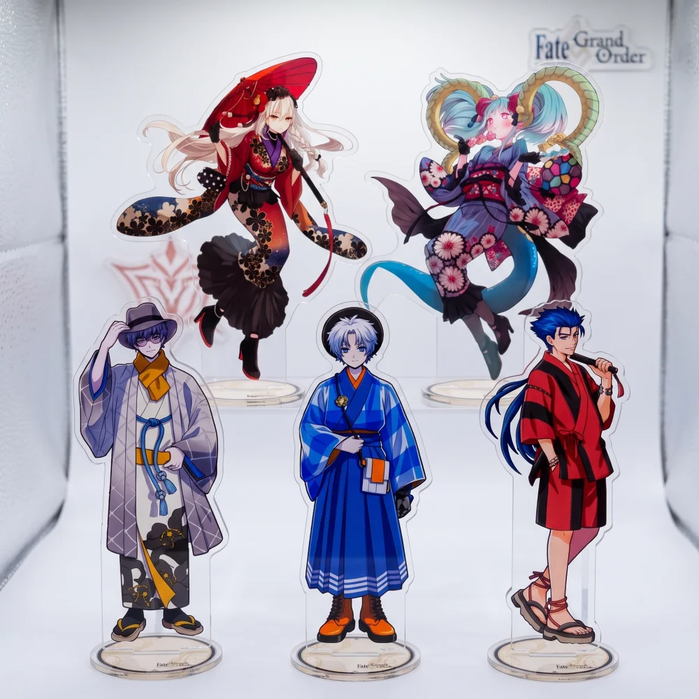 Fate Grand Order Anime Figure Acrylic Stand FGO Kama Kiyohime Cu Chulainn Kimono Yukata Model Plate Desk Decor Toy Gift Keychain