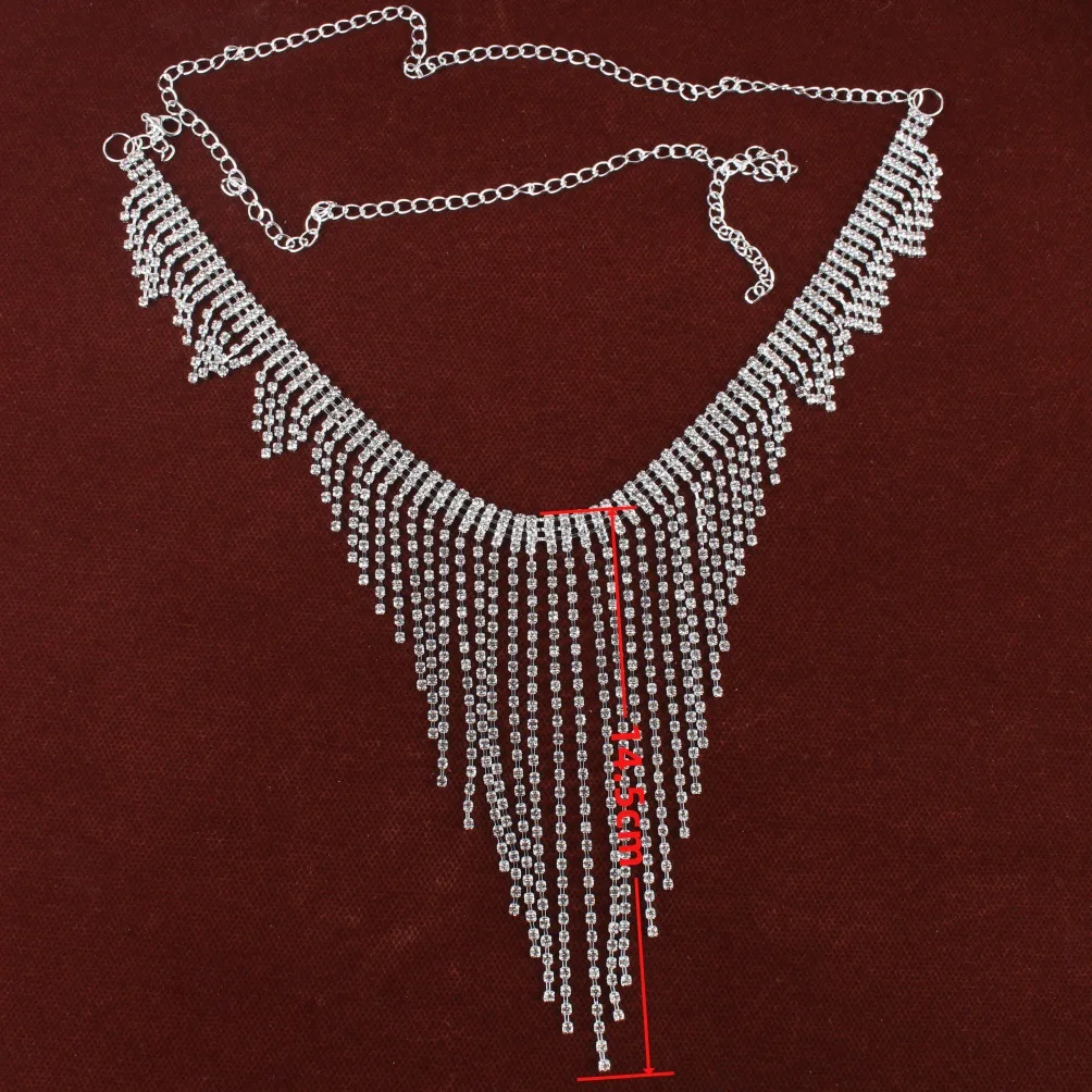 유럽과 미국의 다층 흐름 빗 라인 석 허리 체인 쥬얼리 여성 비키니 바디 체인 섹시한 소원