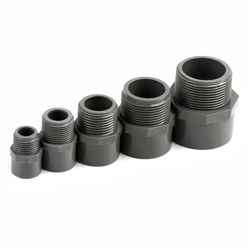 1/2Pcs Grey PVC Male Thread Straight Connector Garden Irrigation Pipe Fitting Filters Aquarium Fish Tank Feedwater Joint Filters