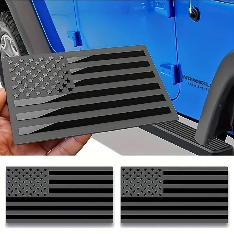 2pcs Matte American Flag Sticker Decal for Car US American Flag Emblem Decals for Trucks Cut-Out for Vehicles Window Decor