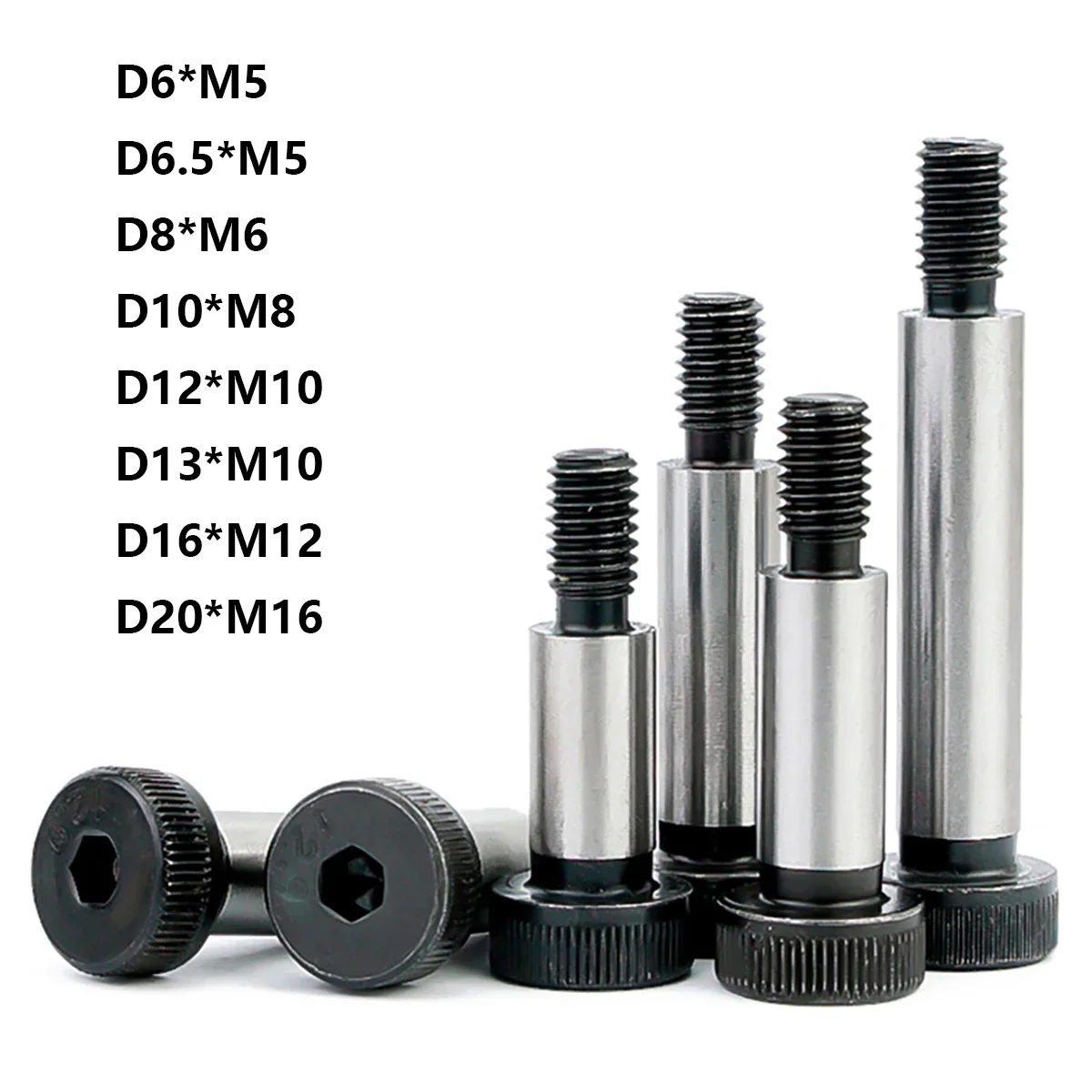

2Pcs/lot M5 M6 M8 M10 M12 M16 Grade 12.9 Steel Hex Hexagon Socket Cap Head Shoulder Roller Bearing Stuff Screw Allen Bolt