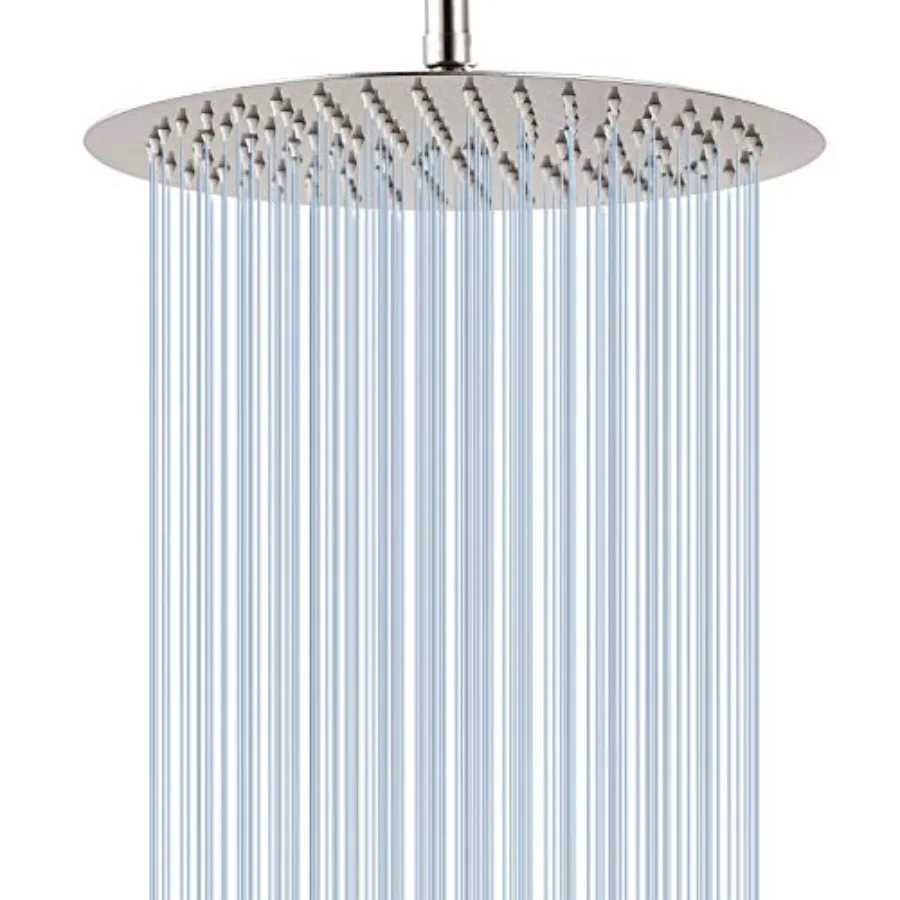

Round 16 Inch Stainless Steel Shower Head Rain Style Shower Head Brushed Nickel High Pressure
