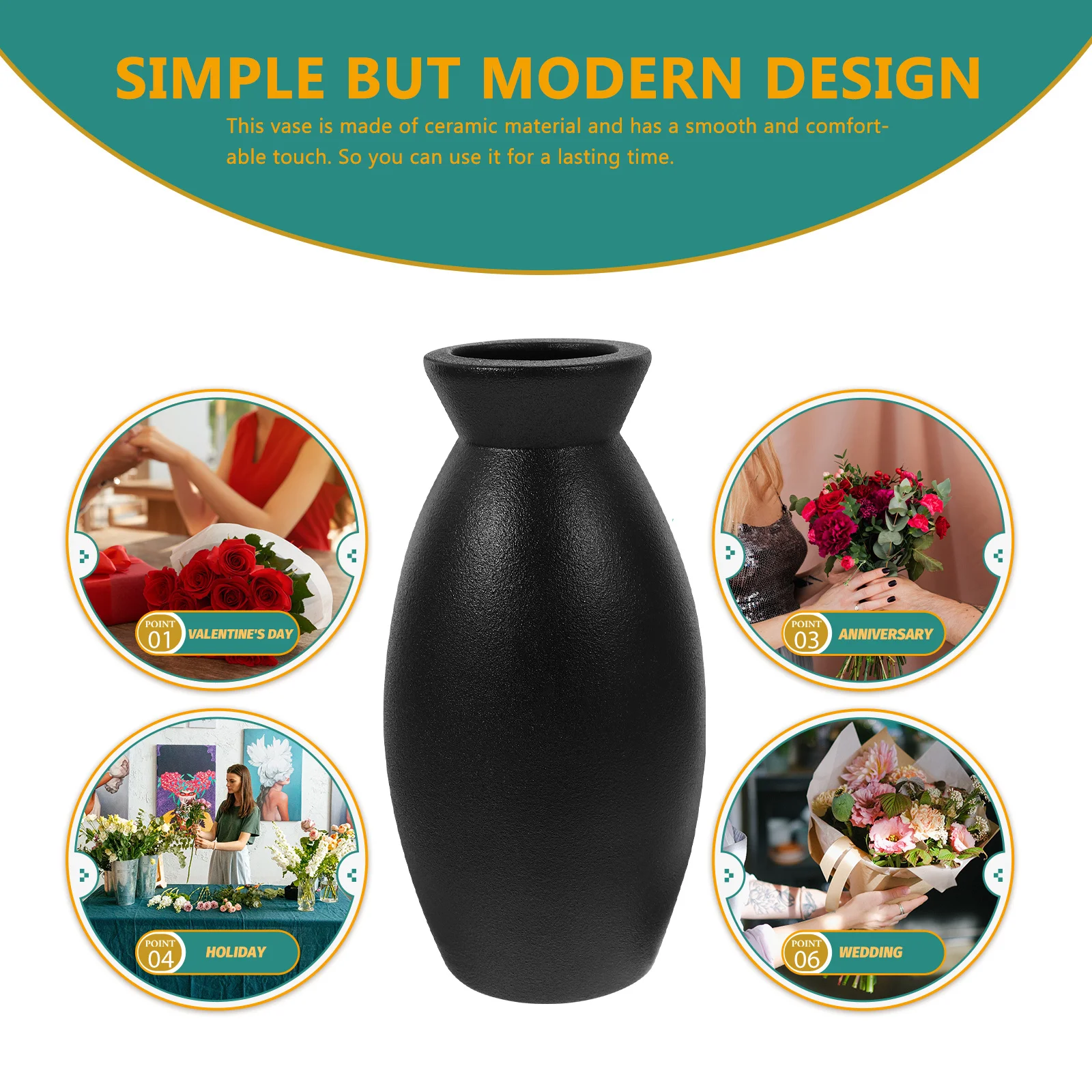 

SEWOART Ceramic Desktop Flower Vase Holder for Home Dining Table Decoration Arrangement