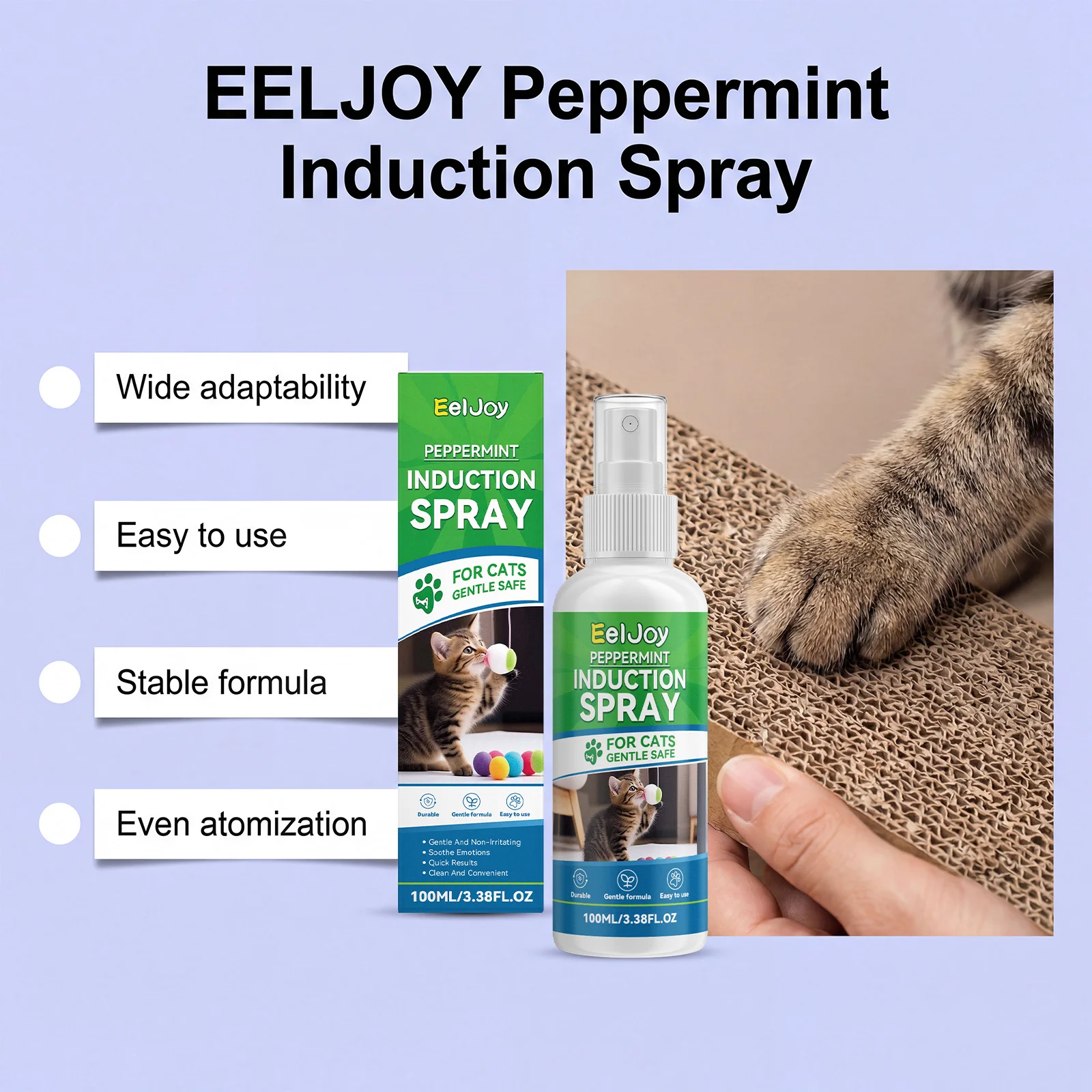Natural Catnip Spray for Indoor Cats Induction Calming Relieve Stress Anxiety Mild Non-Irritating Cat Interactive Training Spray