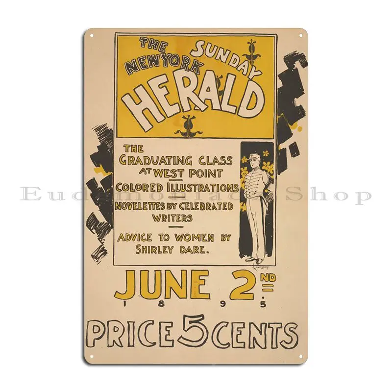 New York Sunday Herald Metal Plaque Poster Mural Funny Vintage Custom Cinema Tin Sign Poster