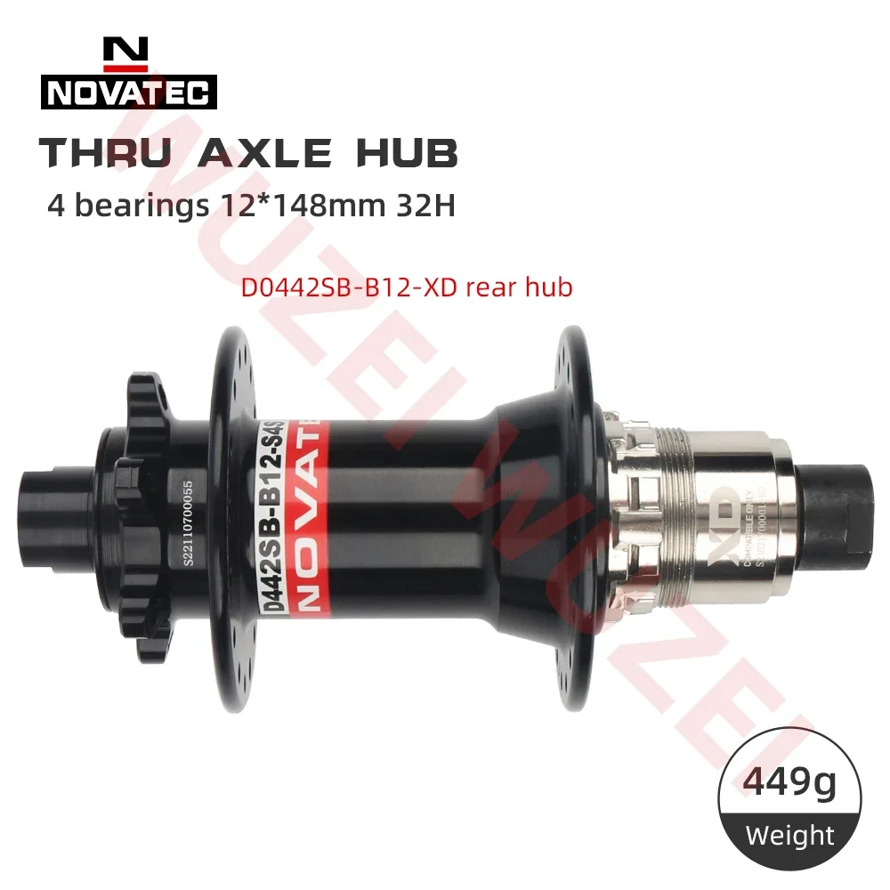 Novatec D442SB-B12 Boost 110-148mm x 12mm Thru Axle 142x12mm 32