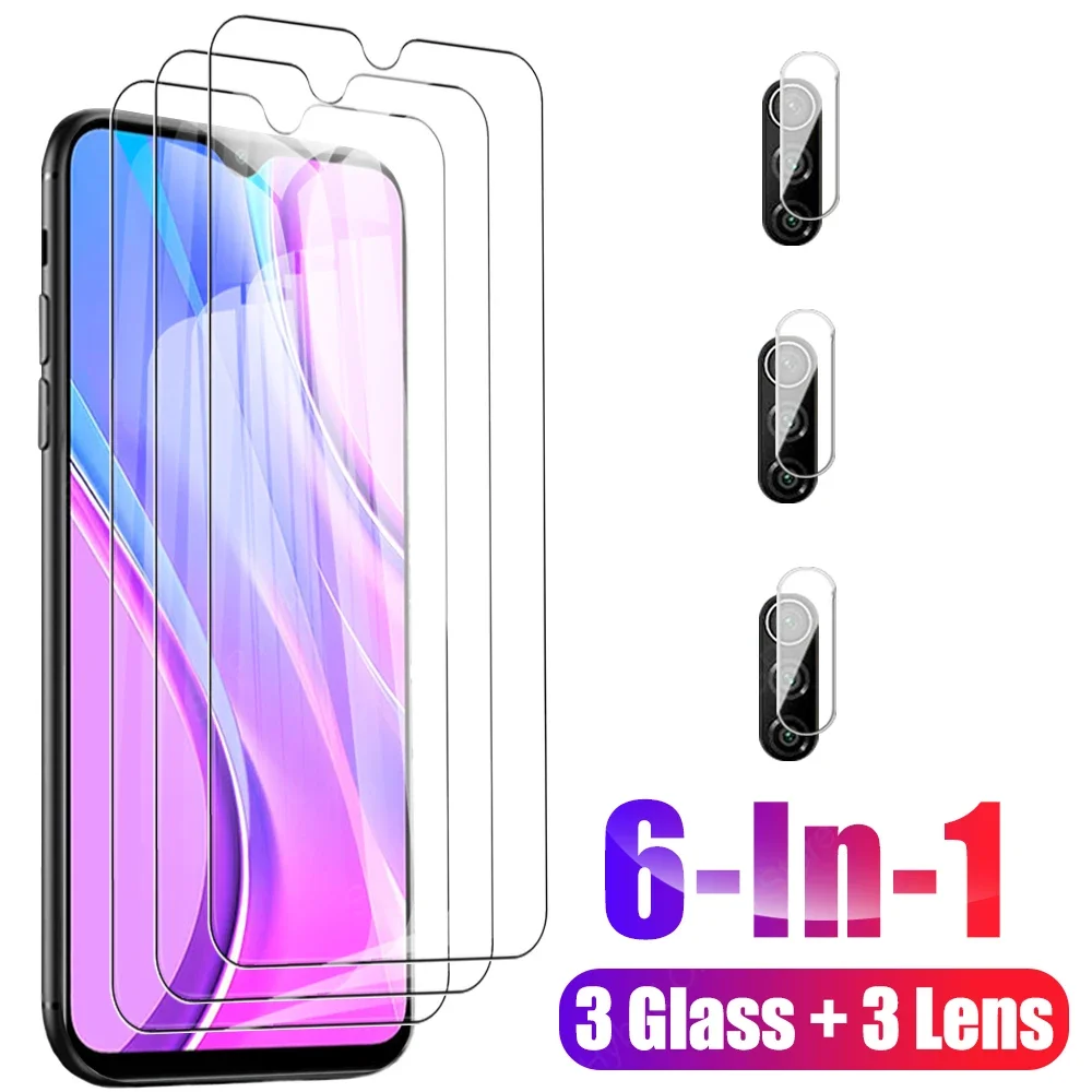 

6 In 1 Screen Protector Tempered Glass For Xiaomi Redmi 9 Camera Lens Protection On Xaomi Redmi9 Xiomi 9A 9C A9 Protective Film