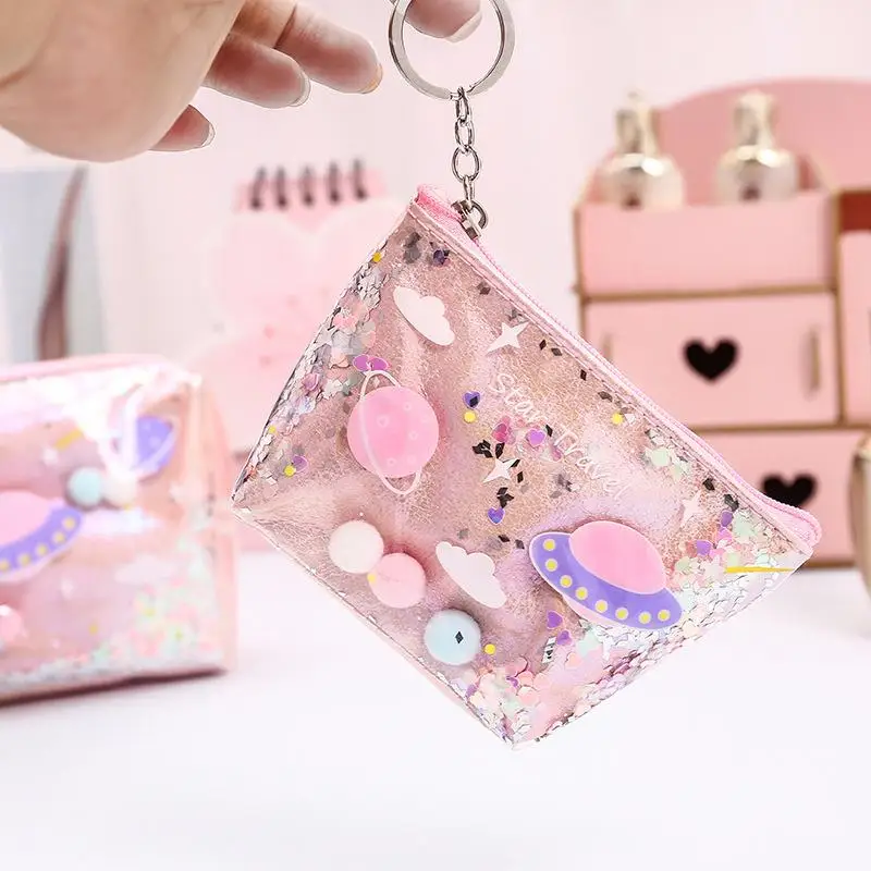 Quicksand Planet Coin Purse Universe Wallet Galaxy Planet Coin Zipper Pouch Cute Credit Card Money Bag Small Wallets Storage bag