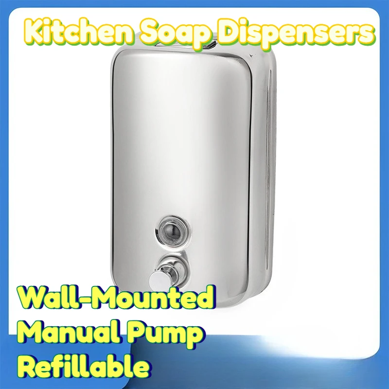 

Kitchen Soap Dispenser Stainless Steel Wall Mounted 500 800 1000ml Capacity Leak Proof Design Durable Rust Resistant Easy Refill