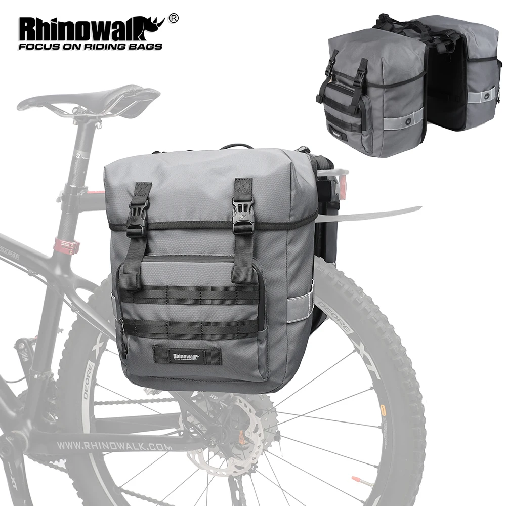 

Rhinowalk Bicycle Pannier Bag 40L Waterproof Rear Rack Seat Trunk Bag With Rain Cover Handbag Cycling Storage Bag Accessories