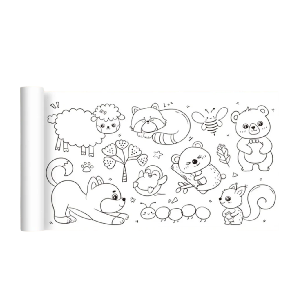 Fun 3m Painting Graffiti Scroll DIY Color Filling Drawing Roll Home Craft Paper-cut Art Painting Sketch Book