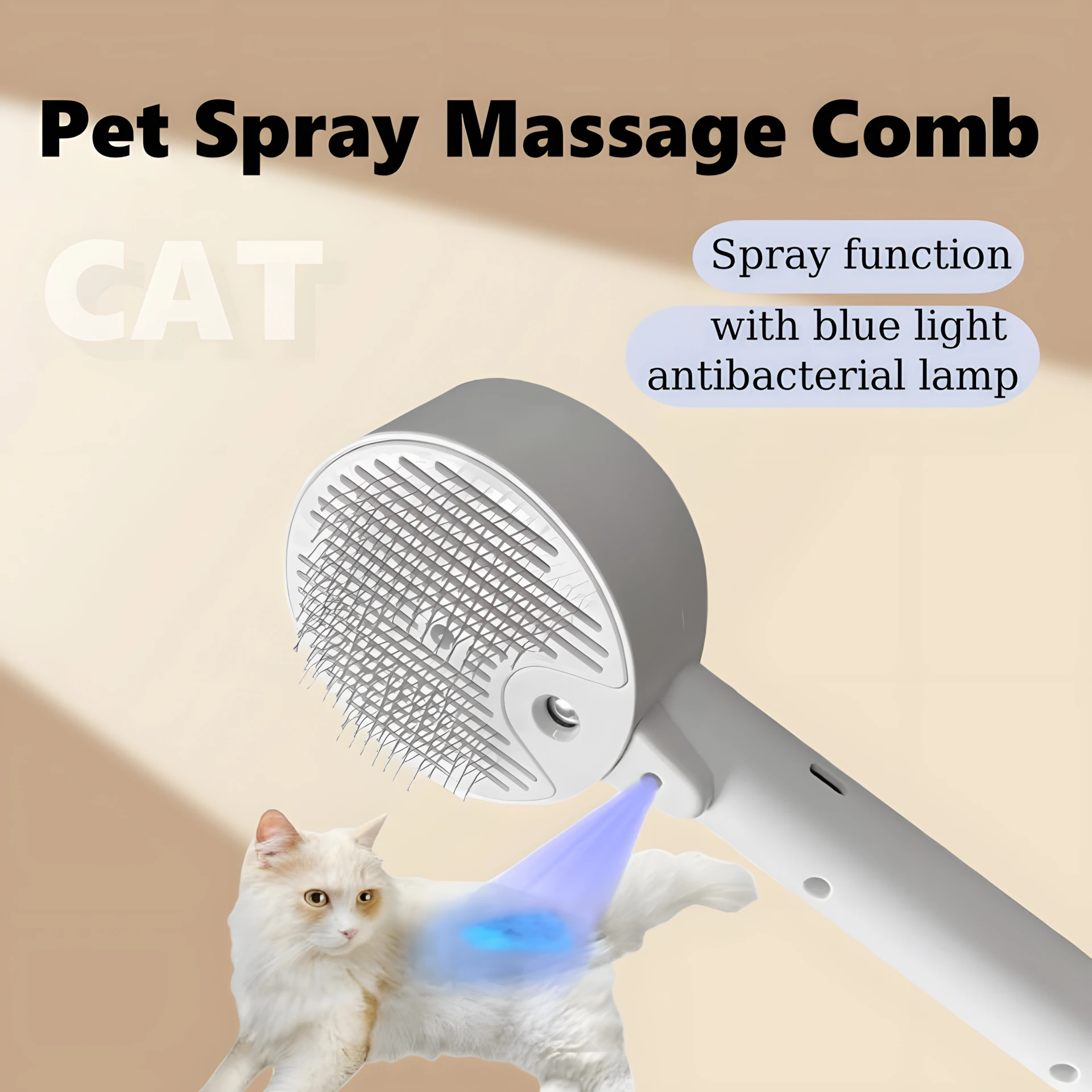 Peigne de massage électrique pour animaux de compagnie, lampe de stérilisation ultraviolette, brosse de toilettage pour chat et chien, vaporisateur d'eau à vapeur, nouveau