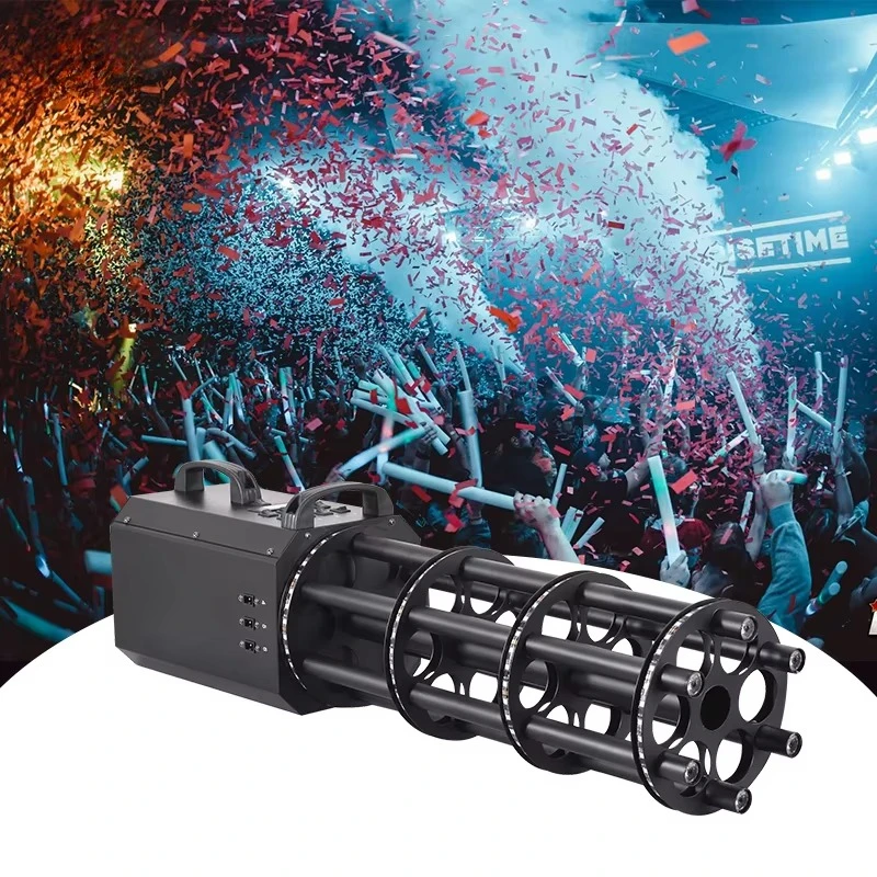 Gatling Electronic Manual Control Color Paper RGB LED Confetti Gun Shooter for Stage DJ Disco Bar Party Club