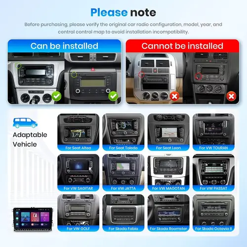 Imagen 2 del producto Radio Multimedia para coche Volkswagen VW T5 Amarok Polo Tiguan Caddy Golf 6 Passat B6 B7 Jetta inalámbrico CarPlay Android Auto 2 Din