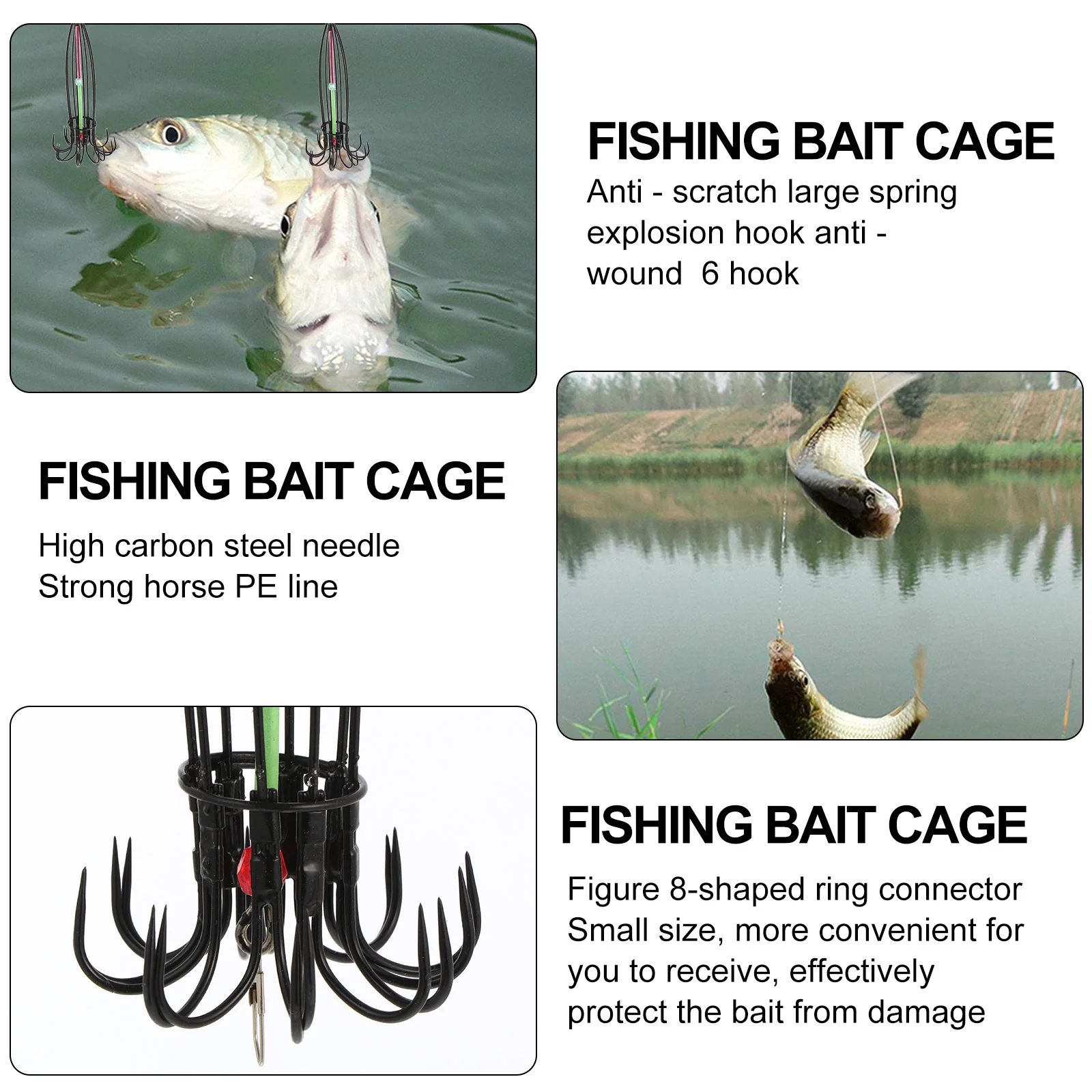 

Anti-hook Bottom Bait Cage Tackle Iron Trap Silver Durable Lightweight Practical Fishing Trap Cage Outdoor Tool