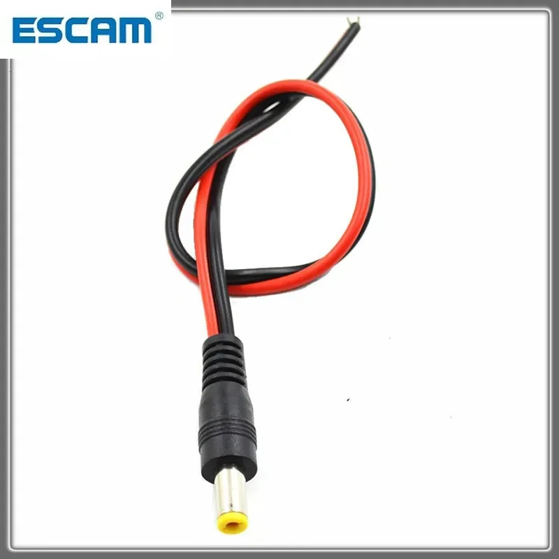 5.5*2.1mm Male DC Power Plug Connector CCTV PSU Pigtail CABLE Jack 12V for CCTV Security Camera connector ESCAM DC02-M