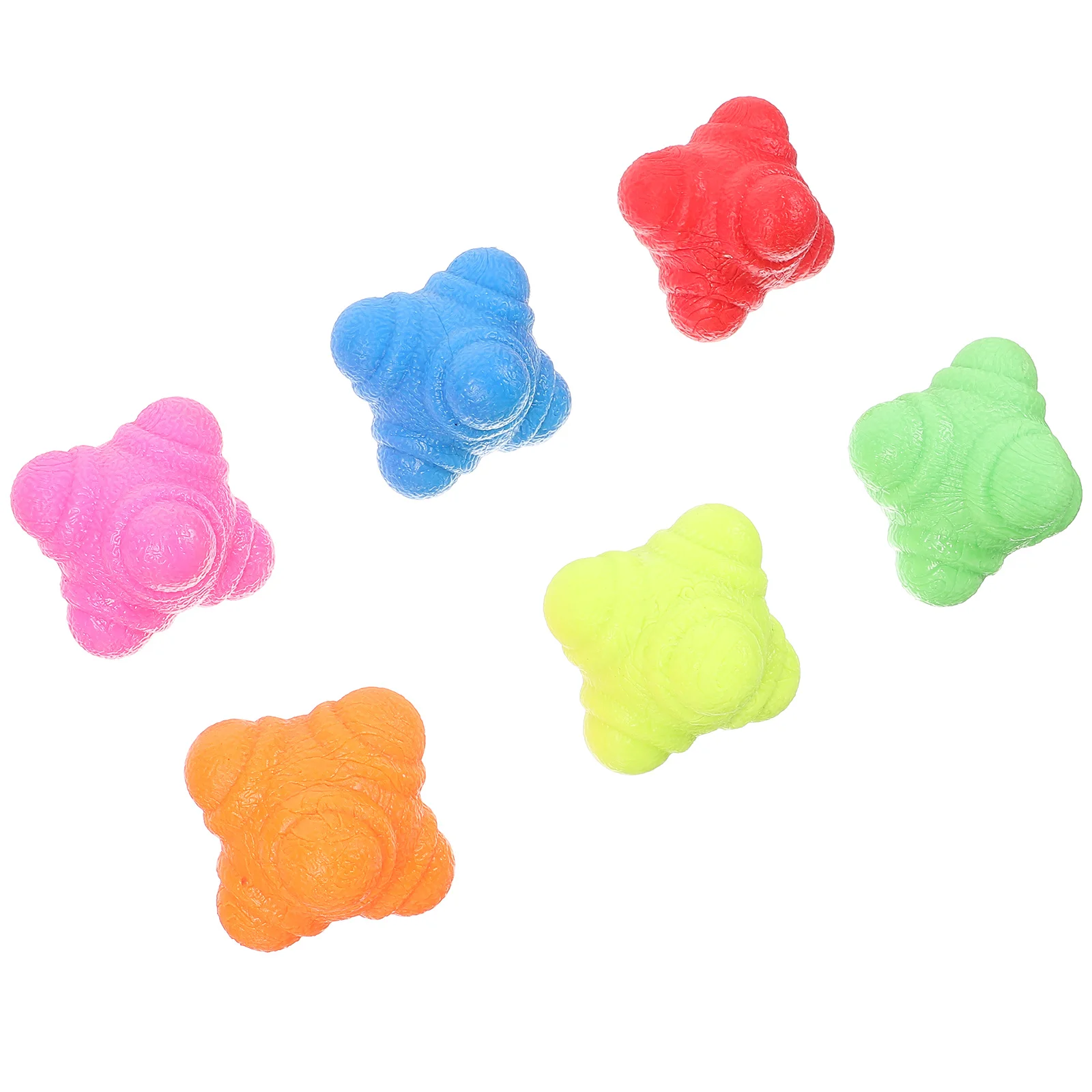 6 قطعة كرات رد الفعل معدات التدريب سداسية لتنسيق اليد والعين كرة لياقة بدنية رياضية داخلية للبالغين البيسبول