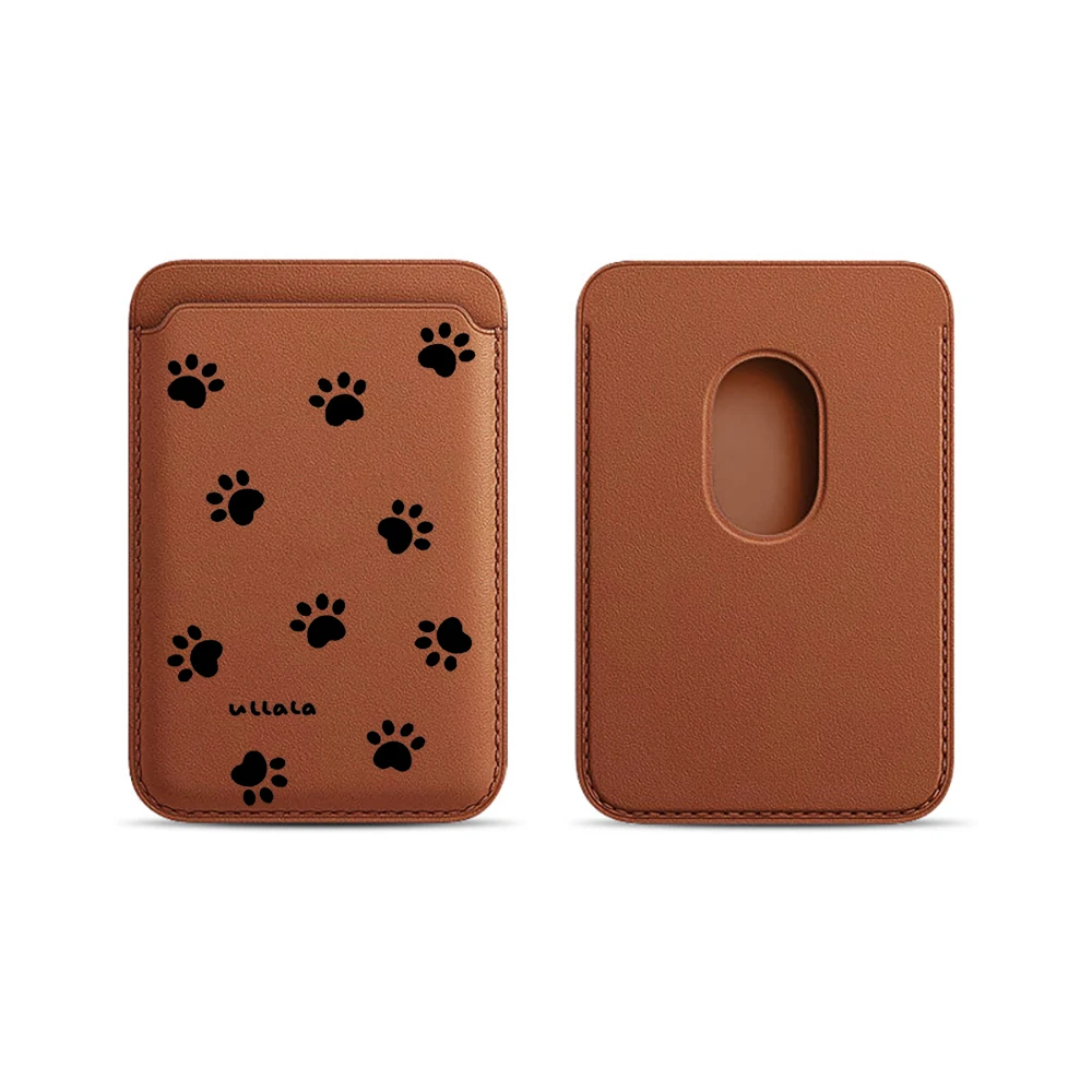Katzen- und Hundepfoten-Leder-Kartenetui Handyhülle Kartenhalter für Magnetische Hülle Geeignet für alle iPhone Magsafe Karten-Handy-Rückseiten-Taschen – Detail 23