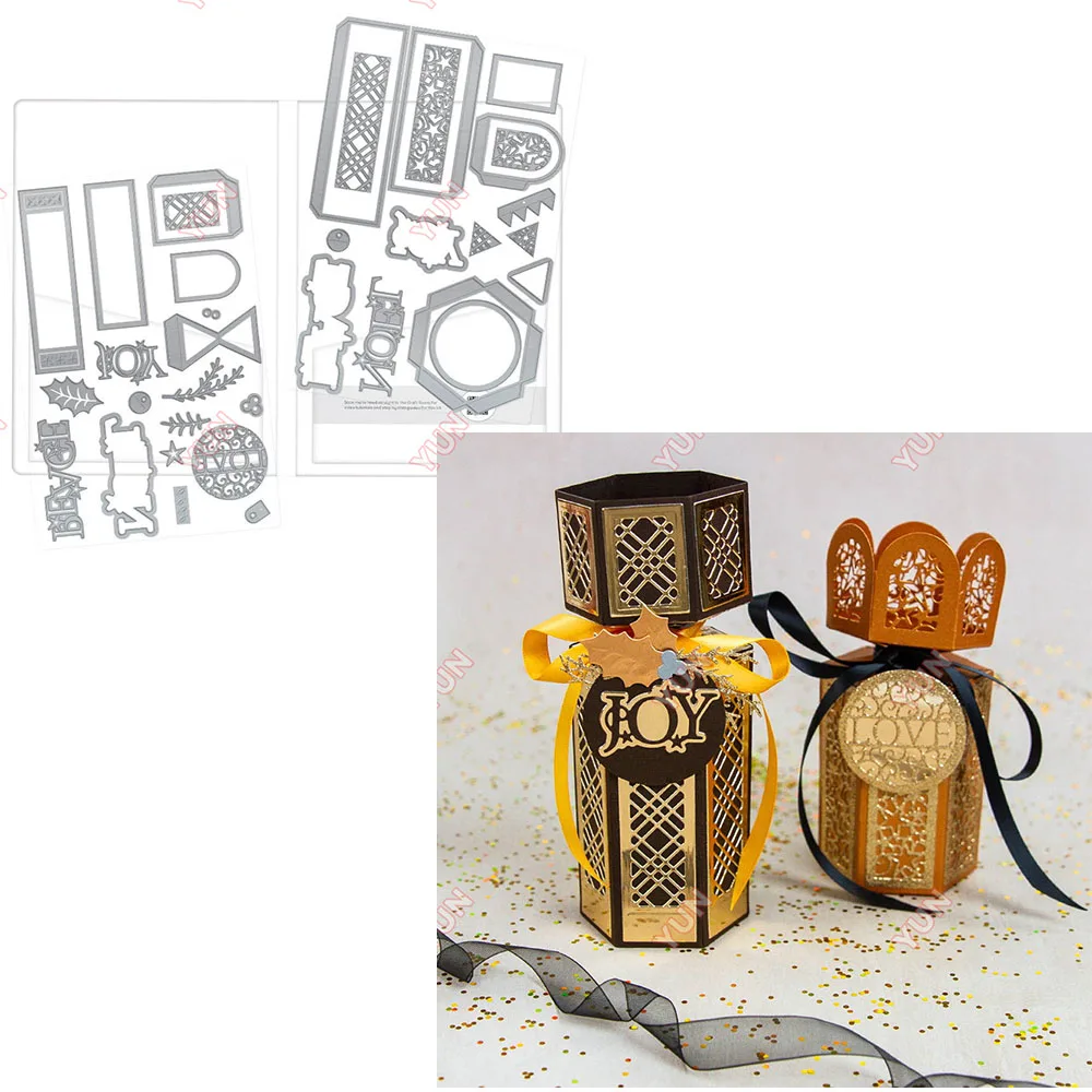 Scrapbooking Decoration Mold JOY Craft Kit Metal Cutting Dies Stamp A Cracking Christmas Box Die DIY New Year Greeting Card Make