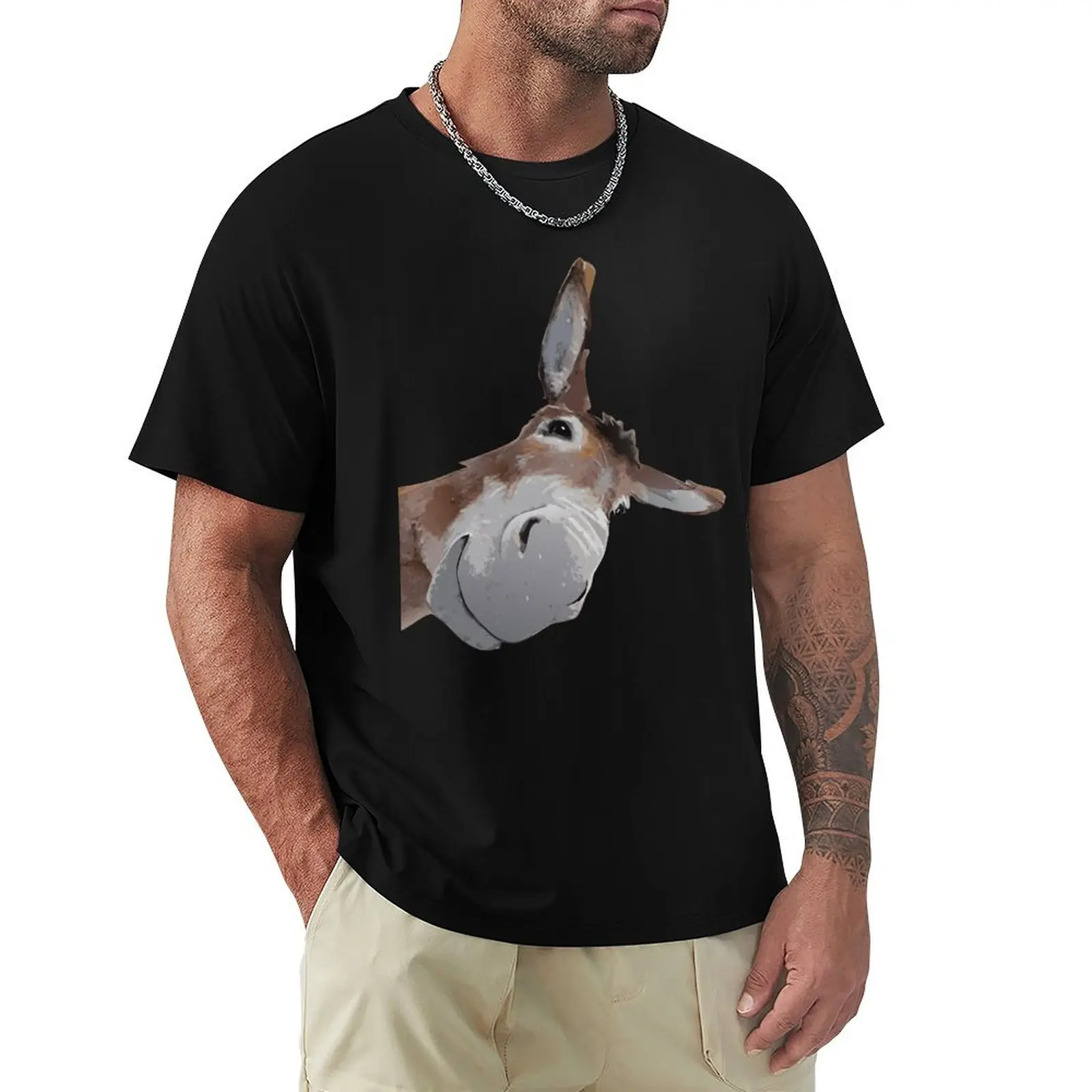 Peach-Bruh Funny Donkey Art Donkey Head - Smile - Eagerlys T T-Shirt Sports Casual Breathable Tee Shirt