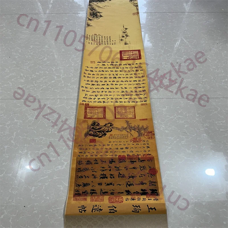 

Китайская древняя бумага для рисования, каллиграфия, слова Ван Сюня, картина на длинном свитке