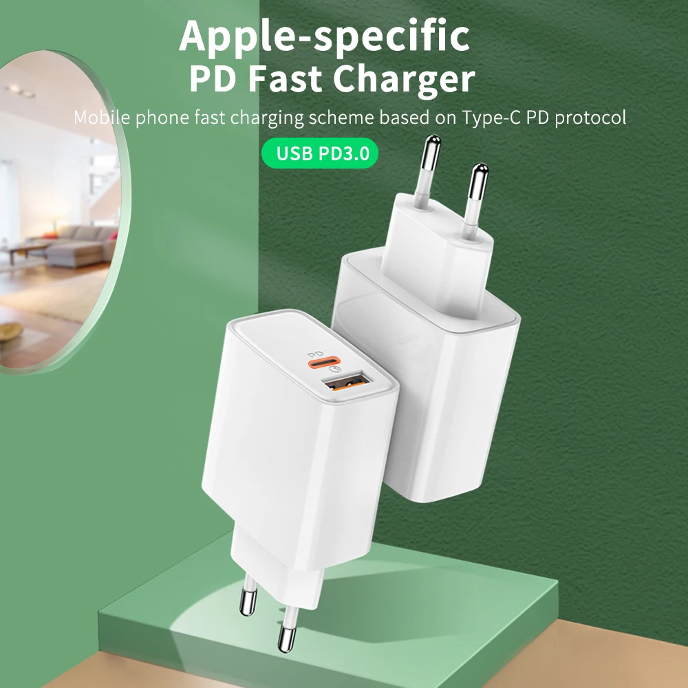 20W USB PD Fast Charger QC3.0 Phone Charge Adapter For iPhone 14 Pro Xiaomi Samsung Huawei Mobile phone Portable Charger EU/US