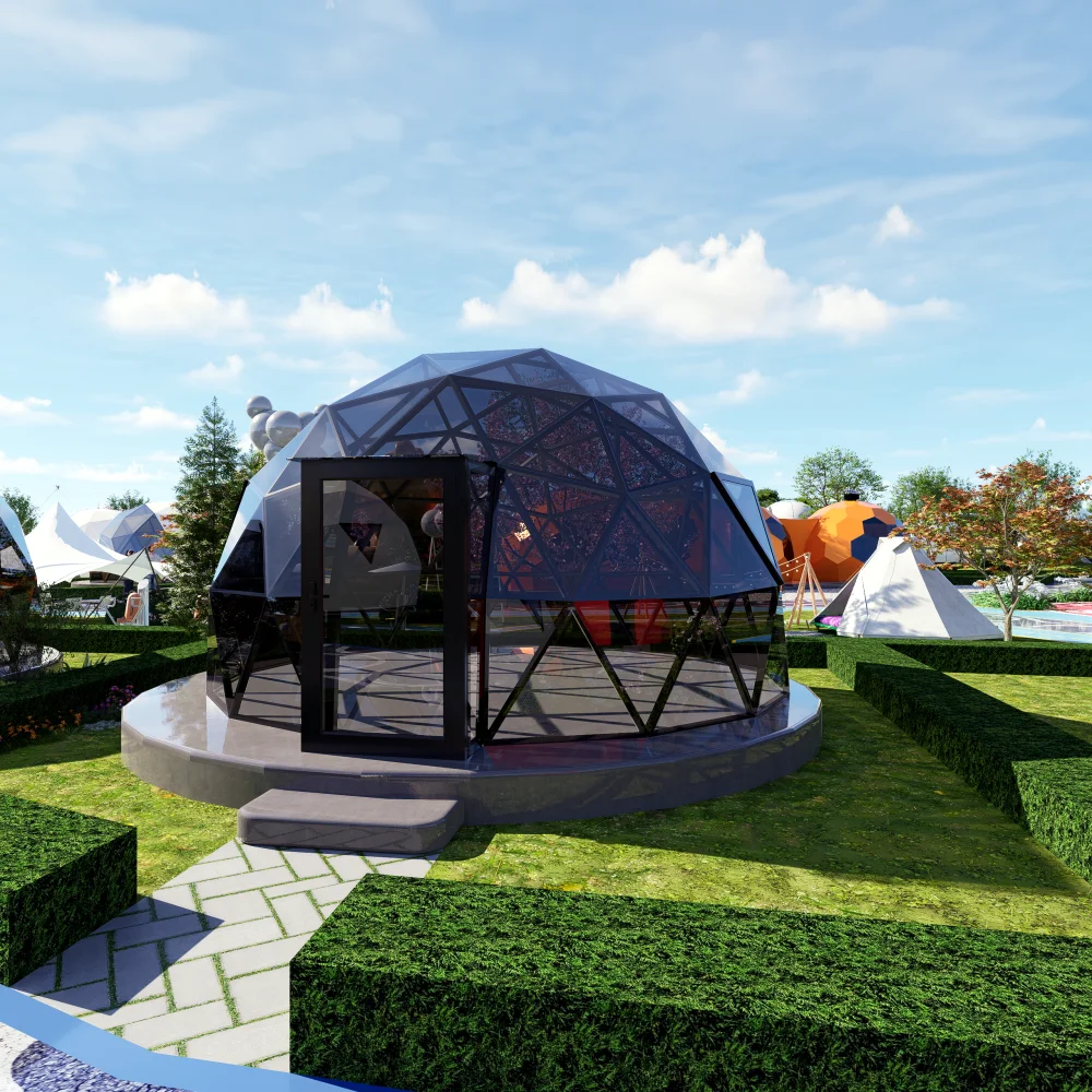 Outdoor Glass Igloo Dome House With Aluminum Frame And Glass Cover for Restaurant and Luxury Glamping Hotel