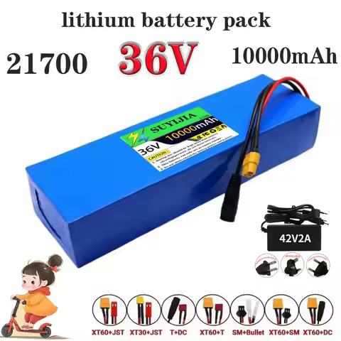 Newly made21700 36V 10Ah 21700 5C lithium battery with BMS 10S2P rechargeable battery for fishing bicycle large capacity battery