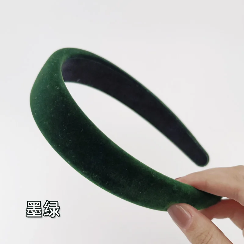3/3,5 cm Winter Dicke Stirnbänder für Frauen Samt Schwamm Haarband Mädchen Breite Haar Lünette Elastizität Gepolsterte Kopfbedeckung haar Zubehör – Detail 10