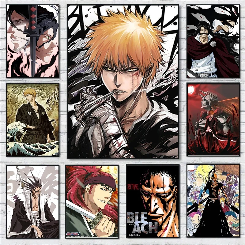 40 Classic Japanese Anime New HD Posters BLEACH Canvas Painting Bar Room Manga Decoration Painting Art Wall Sticker Picture