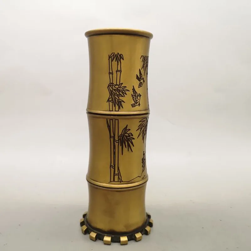 -style brass home living room decoration antique collectible copper stick holder incense burne