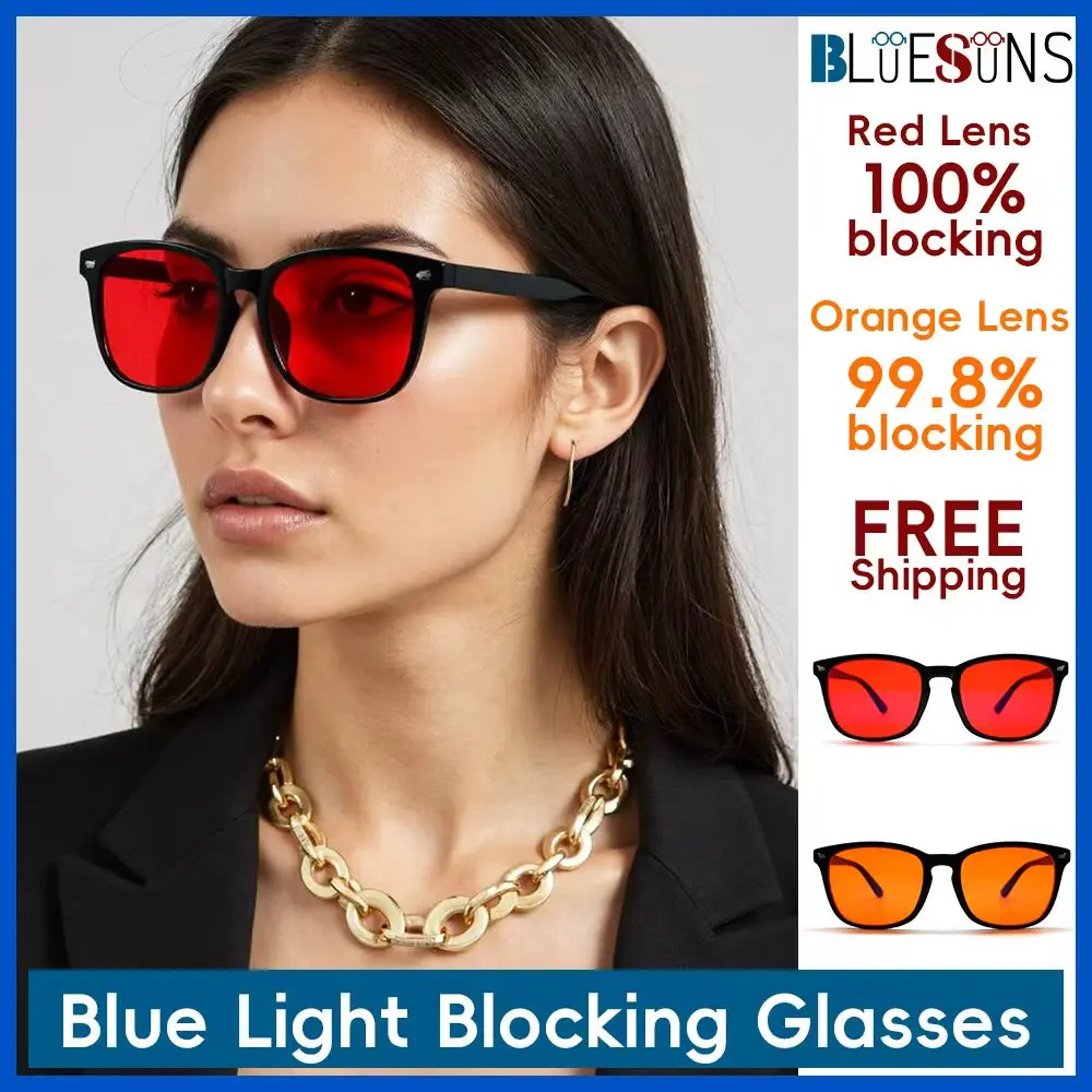 

Luxury Anti Blue Light Glasses for Women Red & Orange Lenses Computer Eye Protection Elegant Design