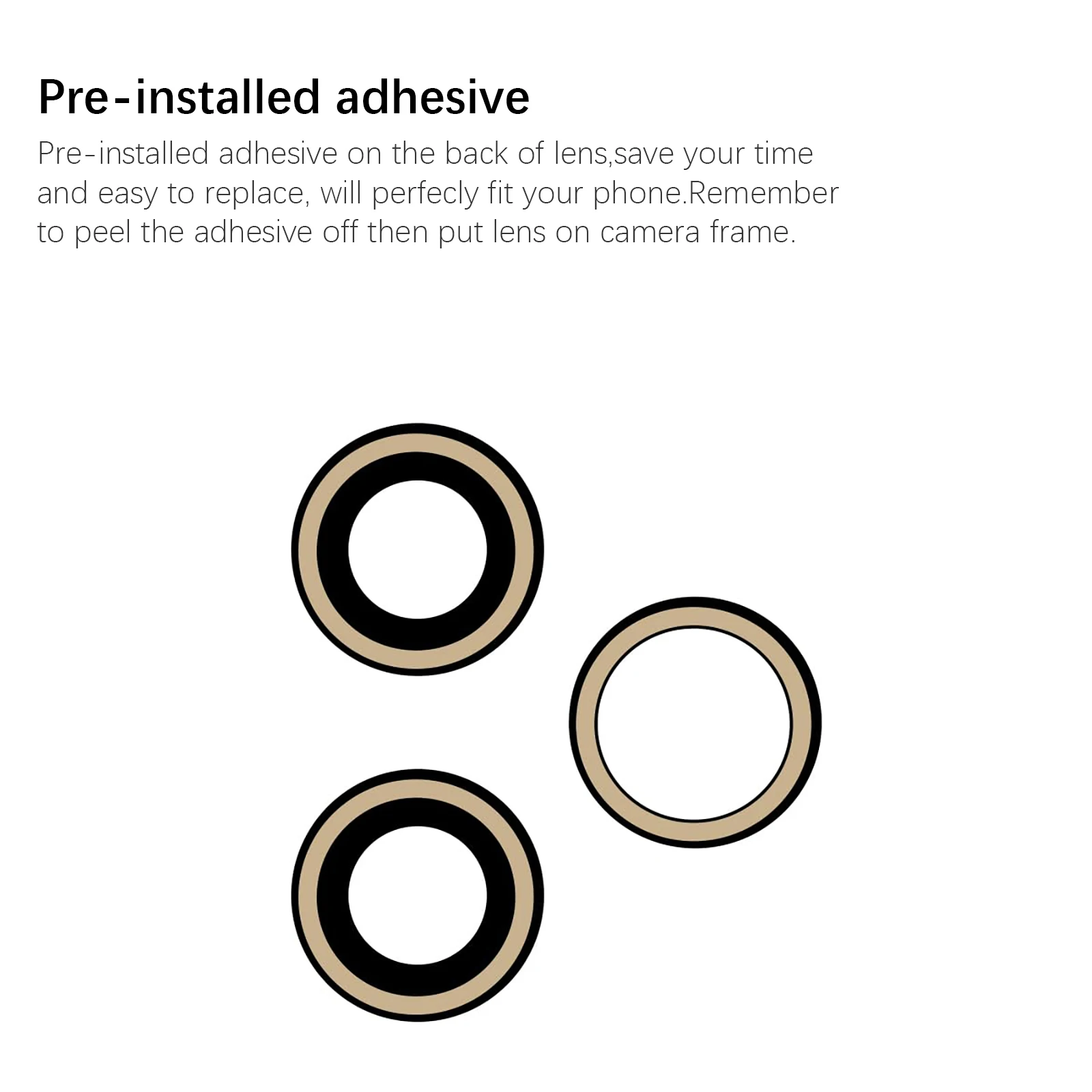 مجموعتان من زجاج عدسة الكاميرا الخلفية الأصلية لهاتف آيفون 11 برو / 11 برو ماكس مع مجموعة أدوات لاصقة مثبتة مسبقًا والإصلاح