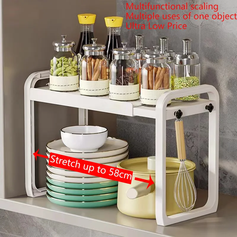 

Kitchen Storage Rack Multilayer Storage Racks Microwave Oven Shelf Organizer Pot Bowl Seasoning Cabinet Storage Organizer