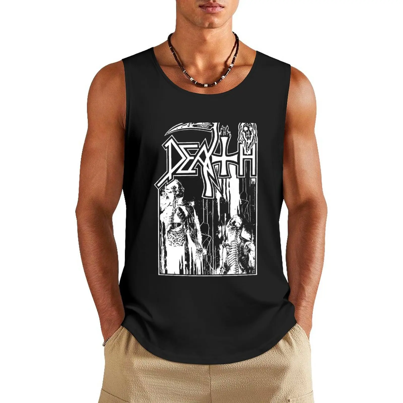 Death Tank Top singlets for men Sleeveless T-shirt sexy clothes men