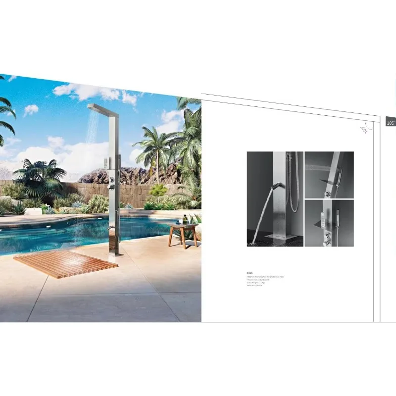 

Stainless Steel Shower Post Freestanding Beach Shower Garden Outdoor Pool Panel