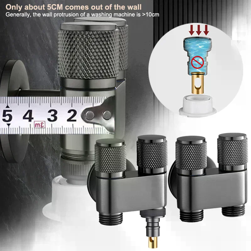 Stainless Steel One-point Two-water Angle Valve One-inlet Two-outlet Water Diverter Valve Independent Control Corner Valve