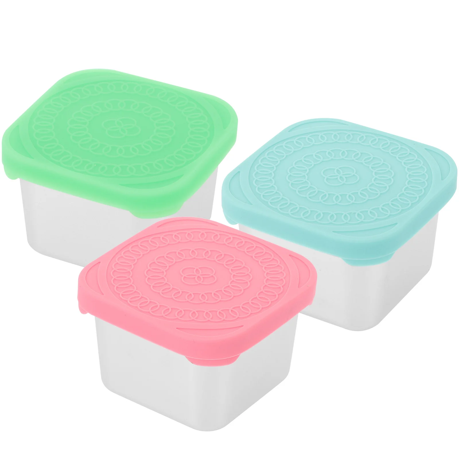 

3pcs Small Stainless Steel Food Containers Airtight Leak Proof Fridge Storage Box For Snack Fruit Vegetable Soup Reusable Bpa