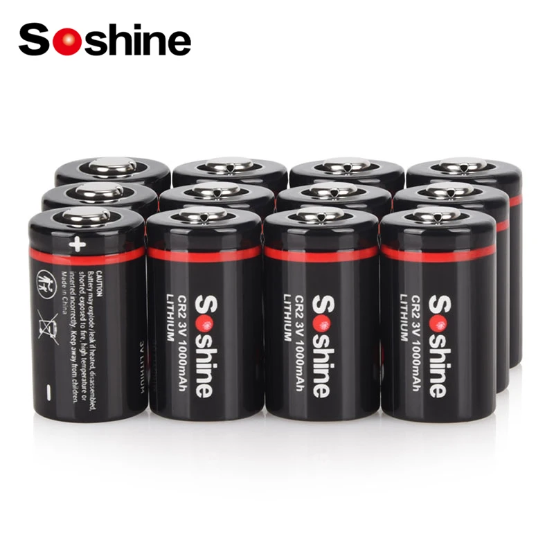 Soshine CR2 3V Primary Lithium Battery 3-Volt 1000mah Batteries Non-Rechargeable Battery for Microphones Camera Smoke Detector