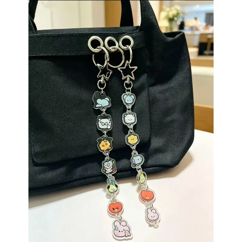 BT21 Cooky RJ Mang Chimmy Tata Cute Cartoon Creative Accessories Car Keychain Backpack Pendant view 6