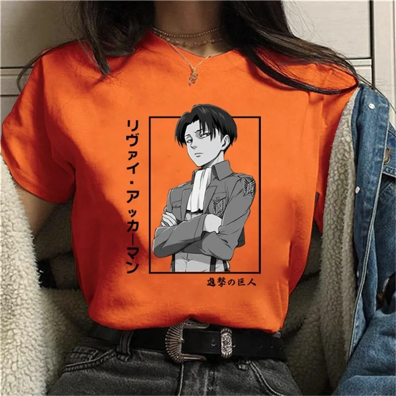 New Levi Ackerman T Shirt Fashion Anime Harajuku Tees Casual Round Neck Loose T Shirt