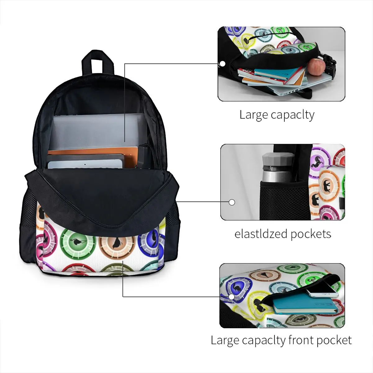 Kratts Backpacks Boys Girls Bookbag Students School Bags Cartoon Kids Rucksack Travel Rucksack Shoulder Bag Large Capacity