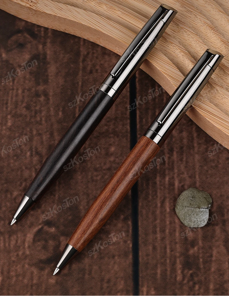 Wood Premium Metal Ballpoint Pen With Case Black Ink Office Business Writing Ballpoint Pen School Student Stationery Gifts image 2