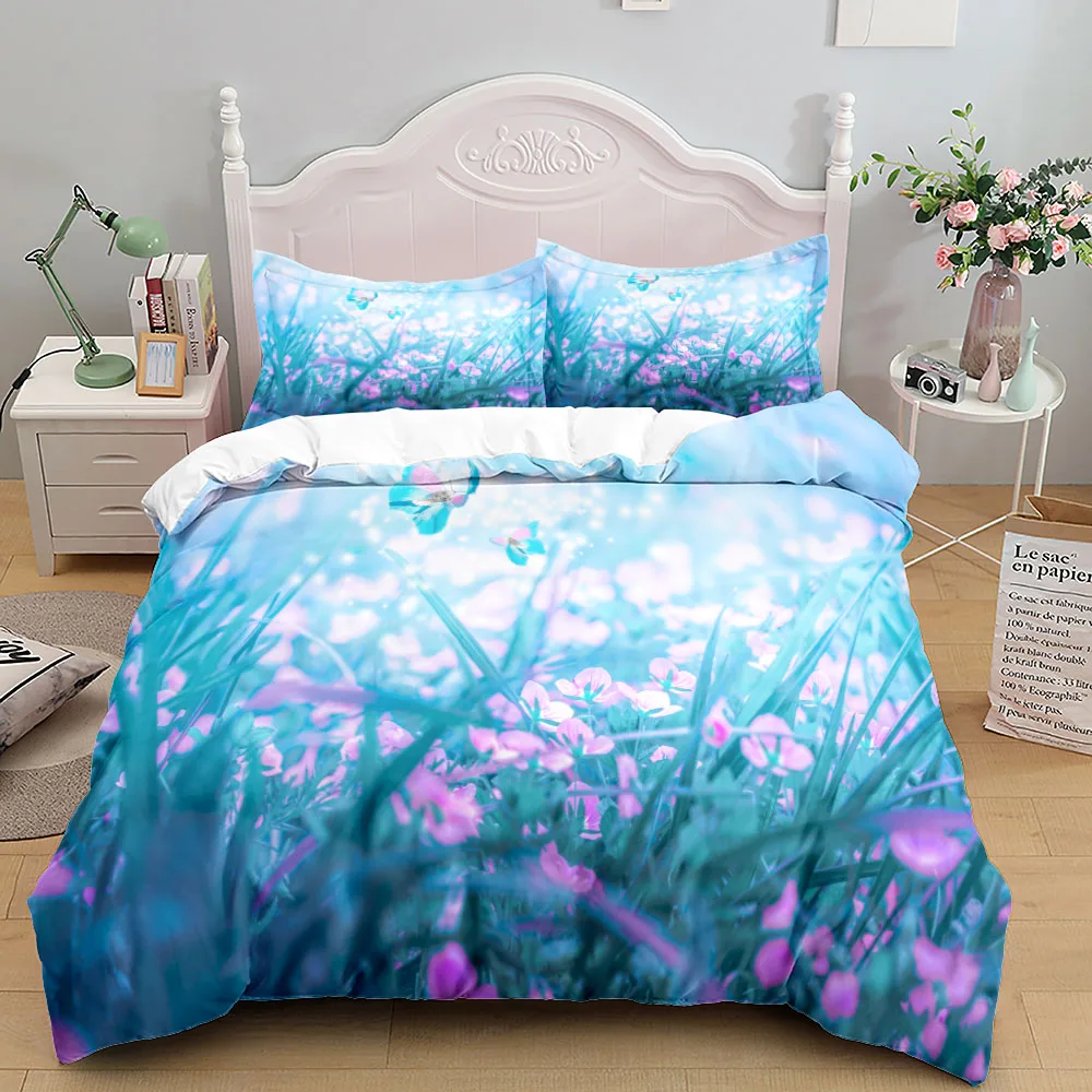 

3D Flowers Beautiful Duvet Cover Set UK Single Double Queen US Twin Full King Size Among Bed Linen Set