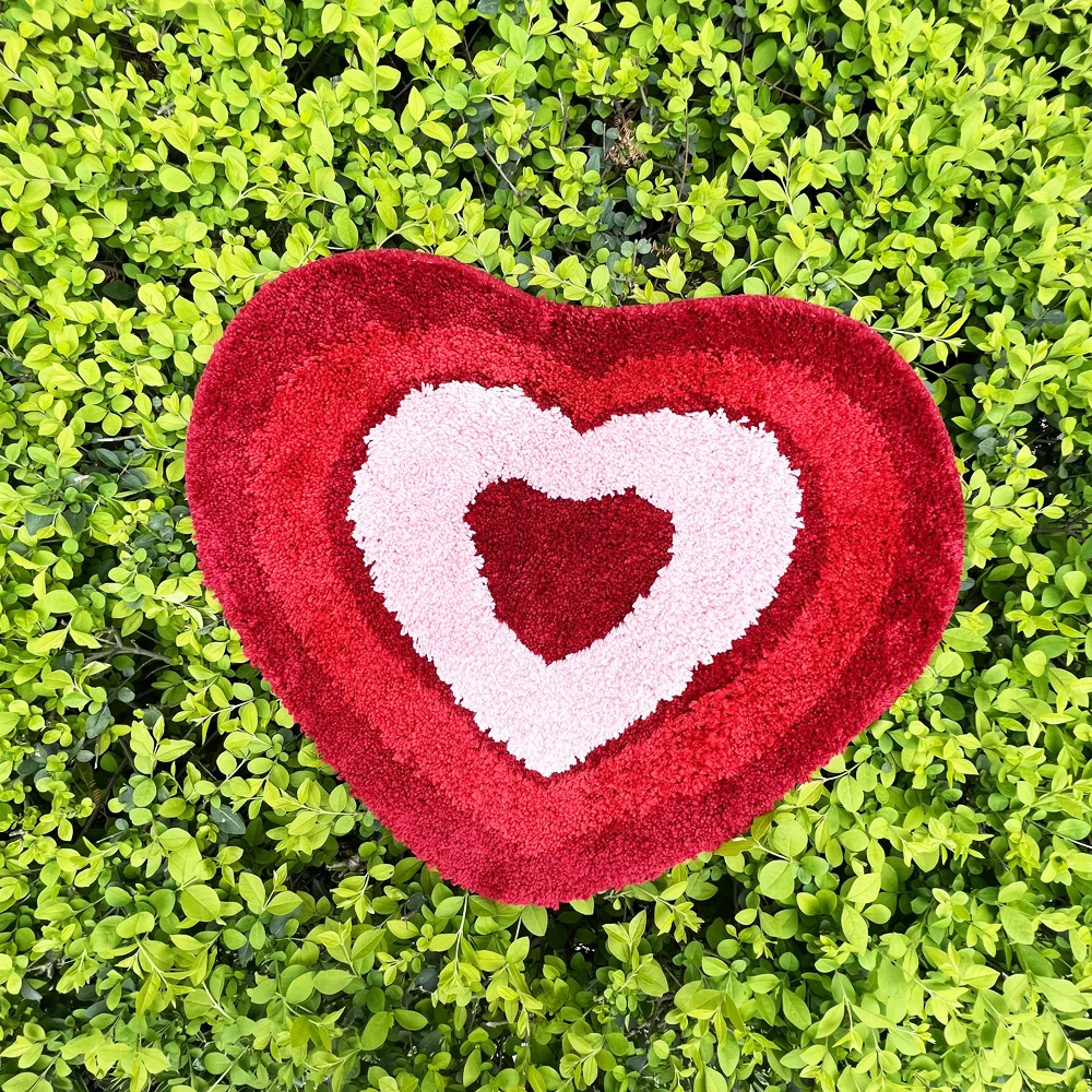 Creative Love Heart Shape Floor Carpet Home Hotel Decoration Red Heart Shape Door Mat Wedding Carpet