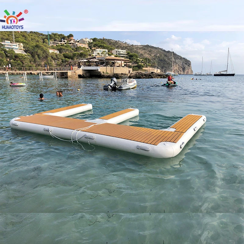 Outdoor Inflatable Motor Boat Jet Ski Floating Pontoon Dock Water Amusement Facility For Sale
