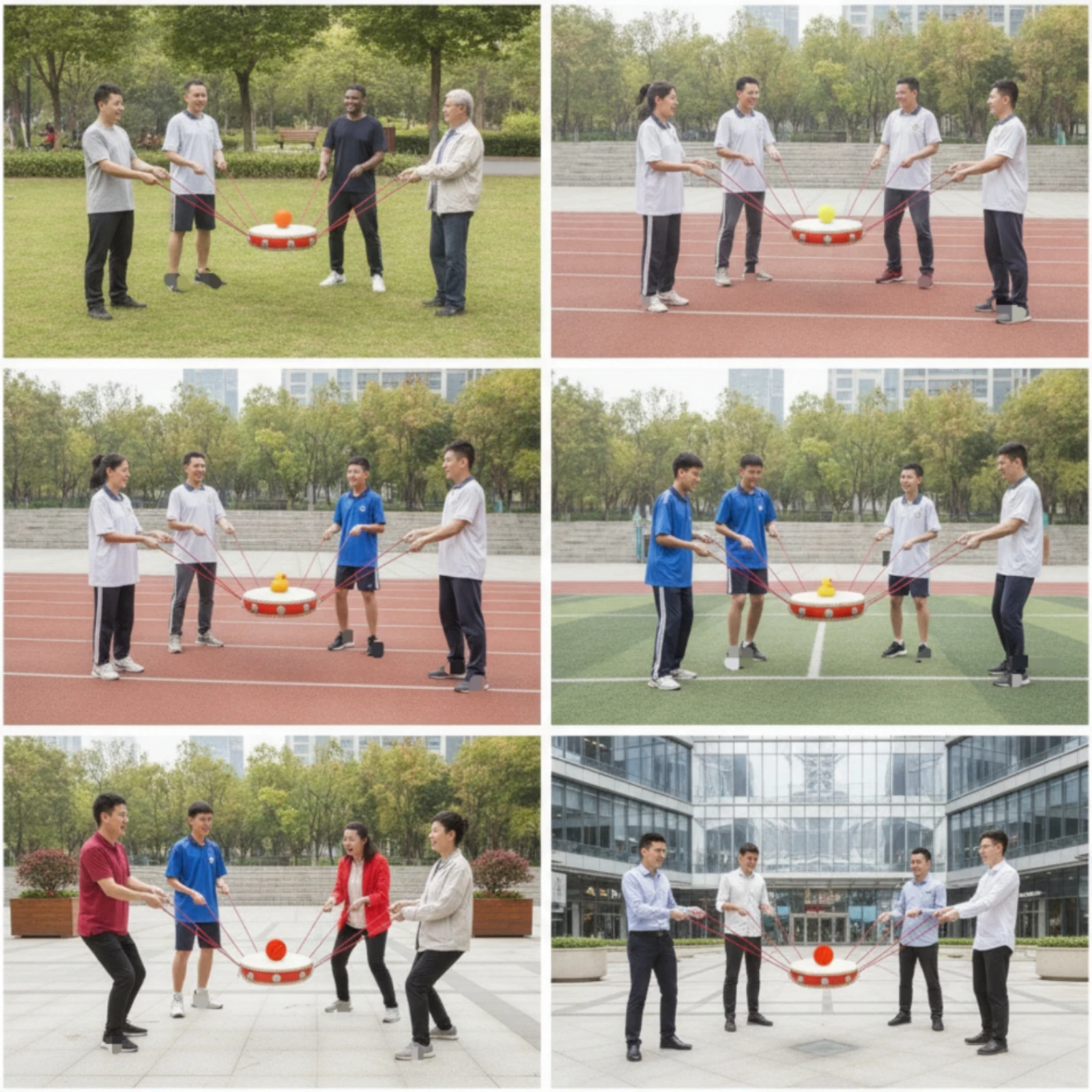 Drum with Rope Handles Coordination Group Activity Drum Manual Heavy-Duty Easy for Groups, Team Building, Field Day