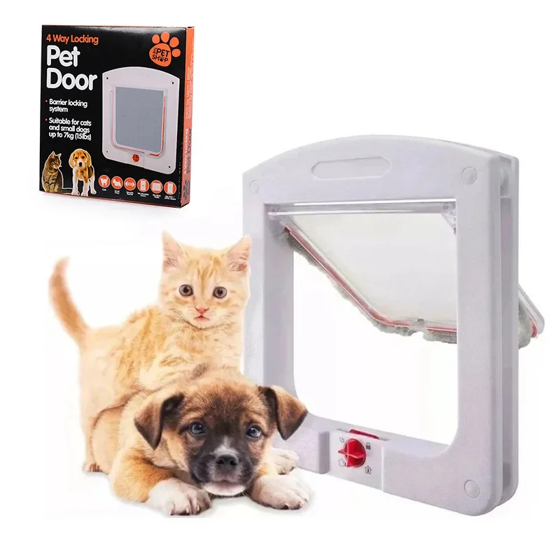 Pet Cat Door Adjustable Cat Hole Dog Door Dog Hole Can Control Free Entry and Exit Two-way Door Pet Supplies