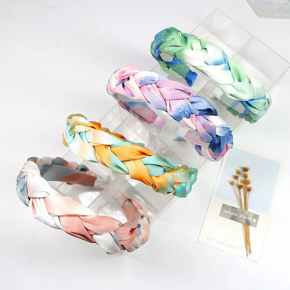 

Green Braided Hair Band Durable Chic Headband for Women All-Match Hair Accessories Party Engagement Gift Braided Headband